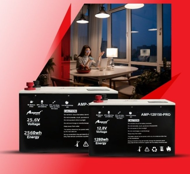 Amptek AMP128150 Pro 100Ah Lithium Inverter Battery